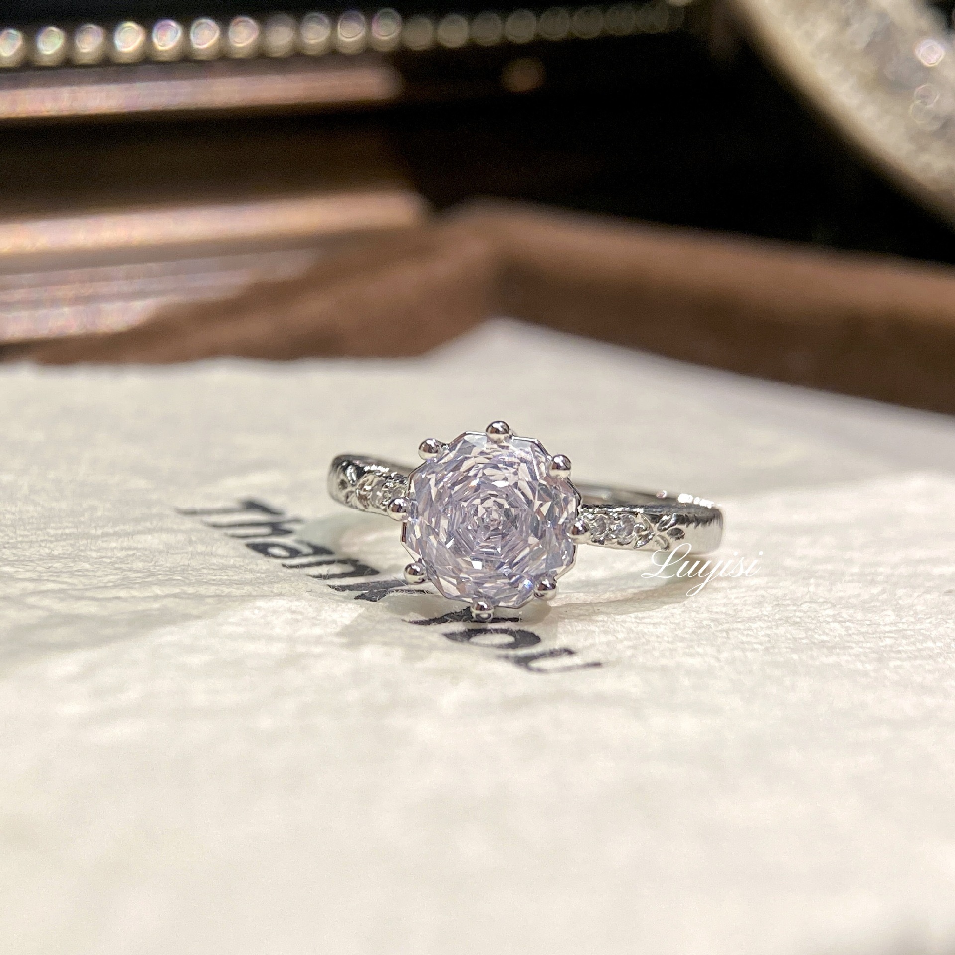 Multi-Color Rose-Cut Cubic Zirconia Ring Set, Silver-Plated Floral Gemstone Rings, Dainty Statement Jewelry For Women, European Fashion Gift_voghion.com