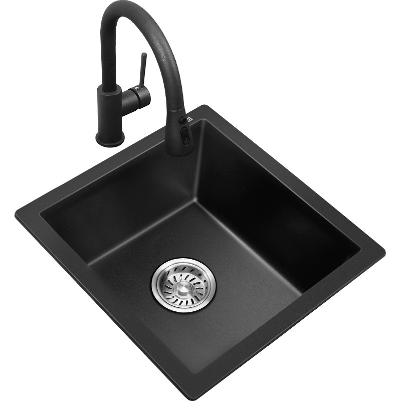 OD59 Wholesale Kitchen Quartz Stone Sink Vegetable Basin Washing Pool Bar Counter Pool Island Small Single Slot Under Counter Basin 71