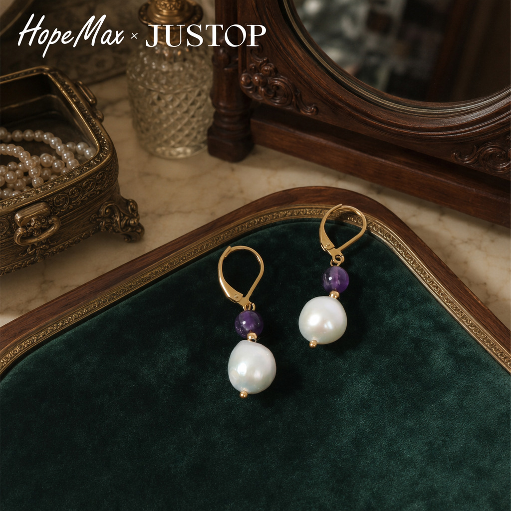 JUSTOP Small design retro earrings from pearl