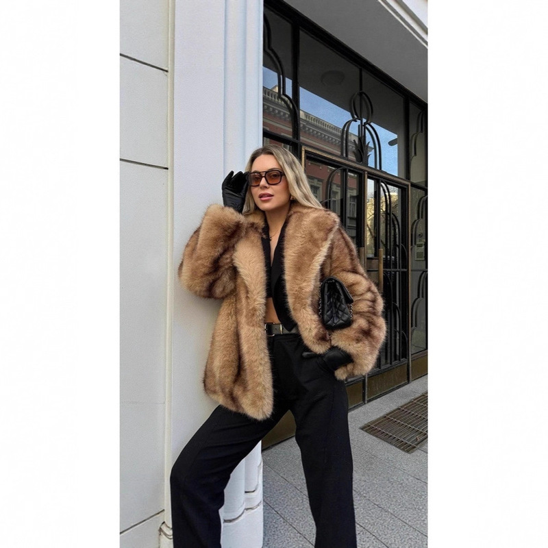 European and American New Environmentally Friendly Fur Tops 2025 Winter Warm Loose Women's Fur Outwears
