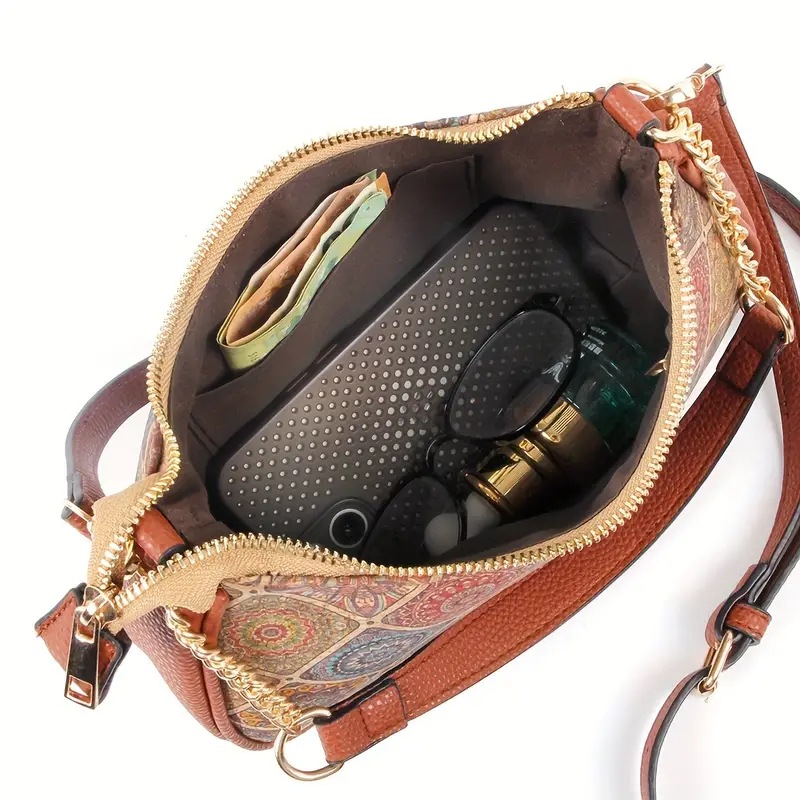 2024 Lingge Printed Art Handbag, Elegant Underarm Bag, Fashionable, Simple, and High Grade Single Shoulder Bag Bottom PU_voghion.com