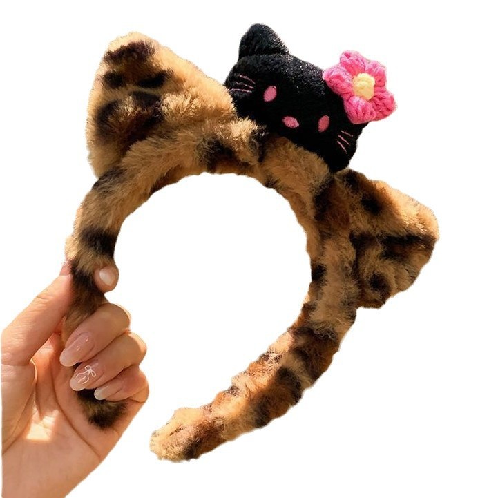 新しいかわいいヒョウ柄の猫のぬいぐるみのカチューシャ|undefined
