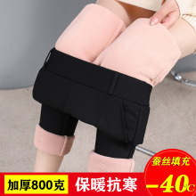 蚕丝棉裤女外穿冬季特厚高腰大码东北加绒打底裤小脚裤子高弹舒适