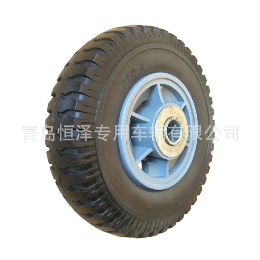 2.50-4PU发泡轮8寸聚氨酯实心轮胎手推车工具车货仓车发泡轮外胎