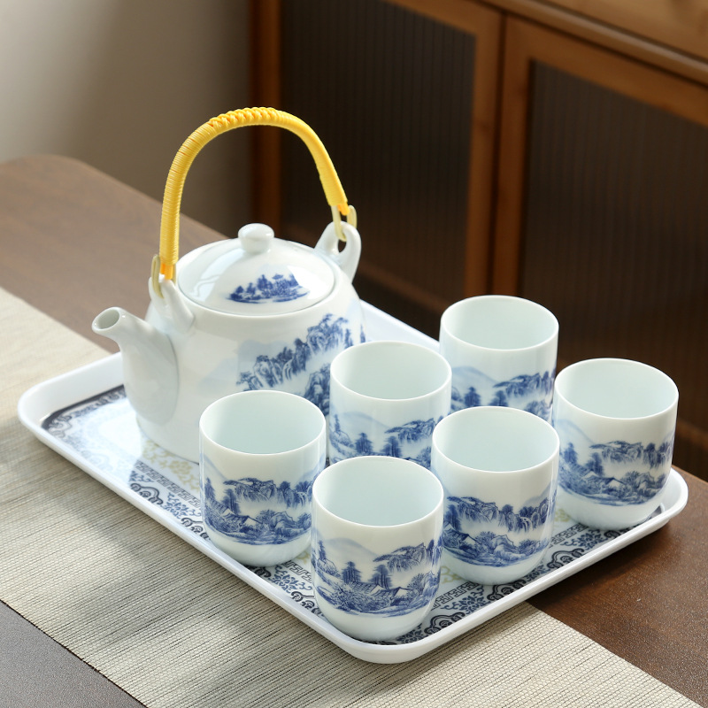 Liliang tetera conjunto de té de gran estilo japonés bandeja de té de cerámica taza de té Mesa hogar gran capacidad 1200 ml