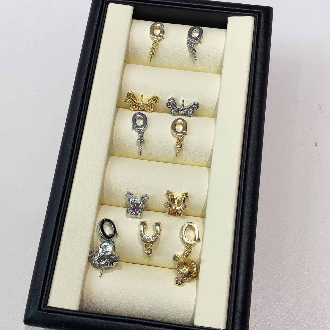 새로운 DIY 진주 액세서리 판타지 호박 자동차 뜨거운 공기 풍선 드리프트 병 구리 도금 진짜 골드 유니버설 버클 반제품 제품 홀더