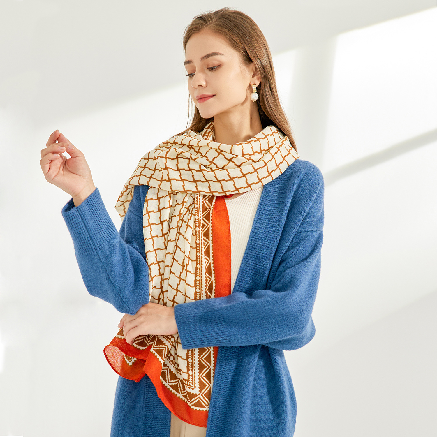 Bufanda de algodón y lino bufanda de protección solar delgada de verano para mujer chal de doble uso desgaste al aire libre primavera y otoño aire acondicionado protección del cuello entrega de una pieza