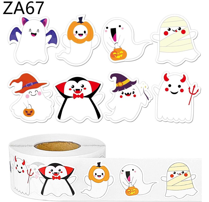 ホット販売ハロウィンシリーズゴーストギフト包装ラベルステッカー窓ガラス装飾粘着ステッカー|undefined