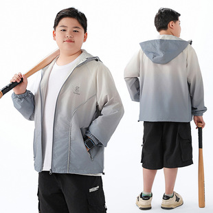 Big Sale Non-Returnable Fat Boy Sun Protection Clothing Summer Thin Medium and Large Children Plus Fat Plus Size Summer Outwear Youth