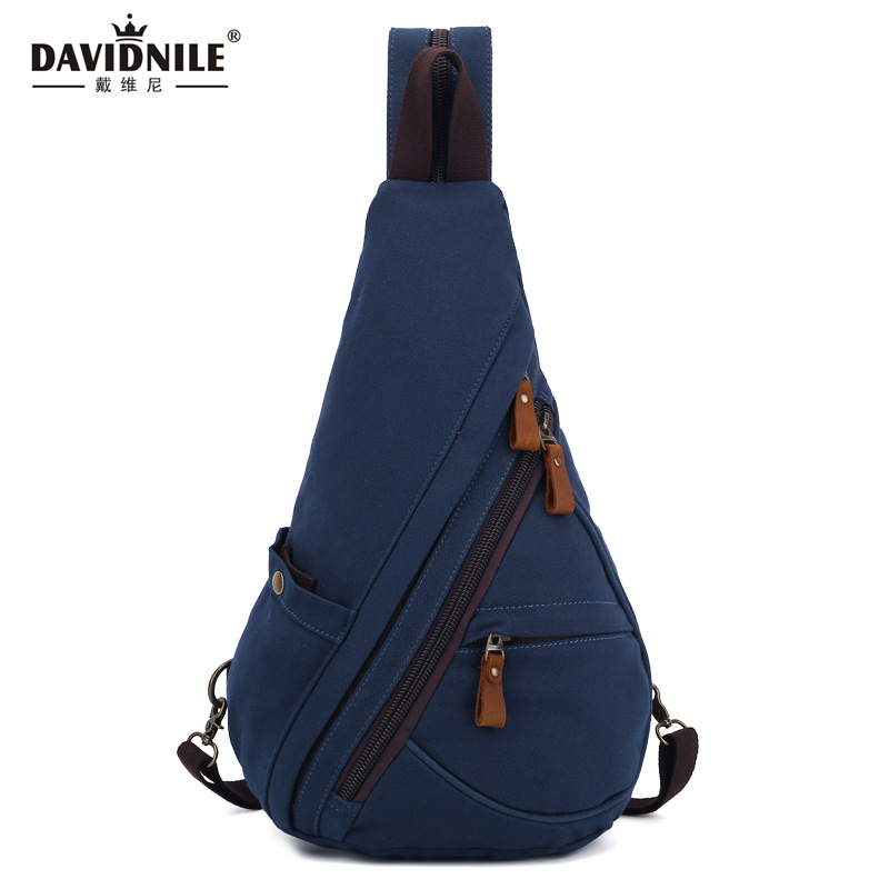 2022 nuevo bolso transfronterizo de los hombres moda lienzo de moda bolso de pecho de los hombres bolso de mensajero del hombro ocasional viaje Mochila pequeña