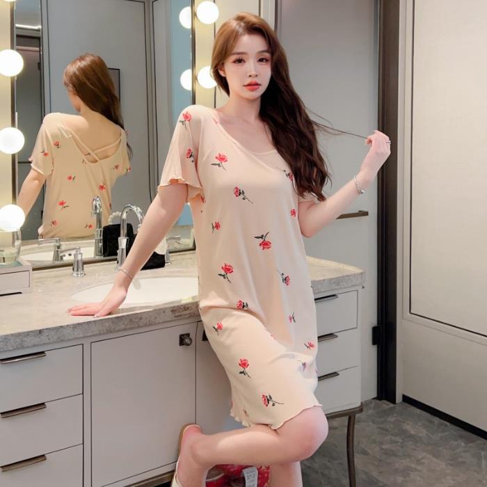 Fábrica directa de verano 2023 pijamas de mujer sexy red viento rojo de tamaño grande suelto lindo dulce ropa doméstica