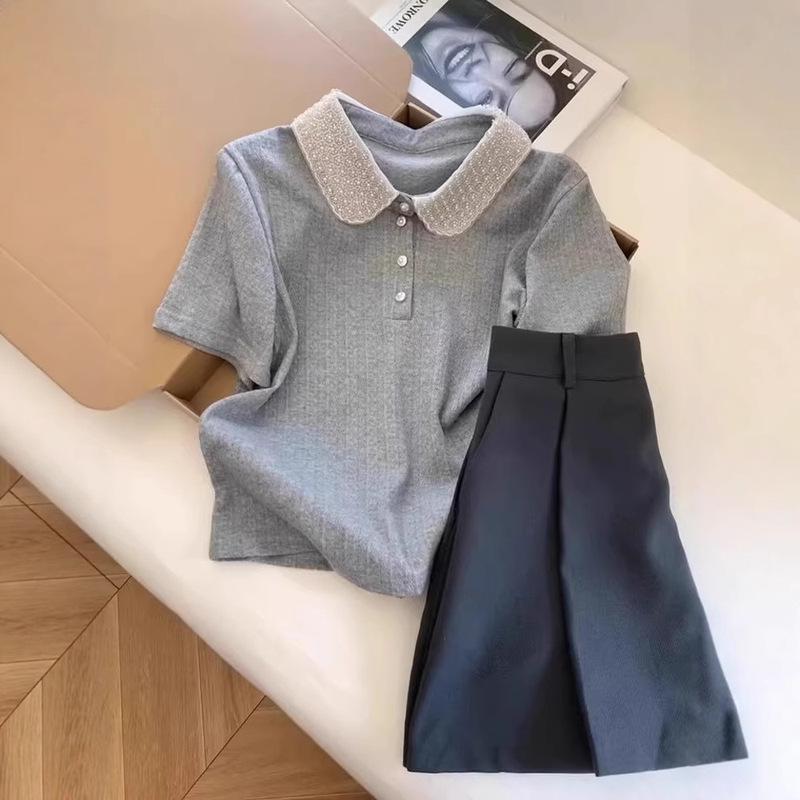 Brother's Mall Same Style Women's 2025 Summer Polo Collar Short-Sleeve T-Shirt for Petite Women, Loose and Stylish