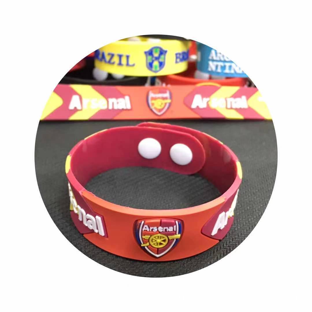 Pulseras de PVC con el Emblema de la Copa Mundial de Francia, España, Portugal, Bélgica y Países Bajos, Pulseras de Goma Suave para Aficionados