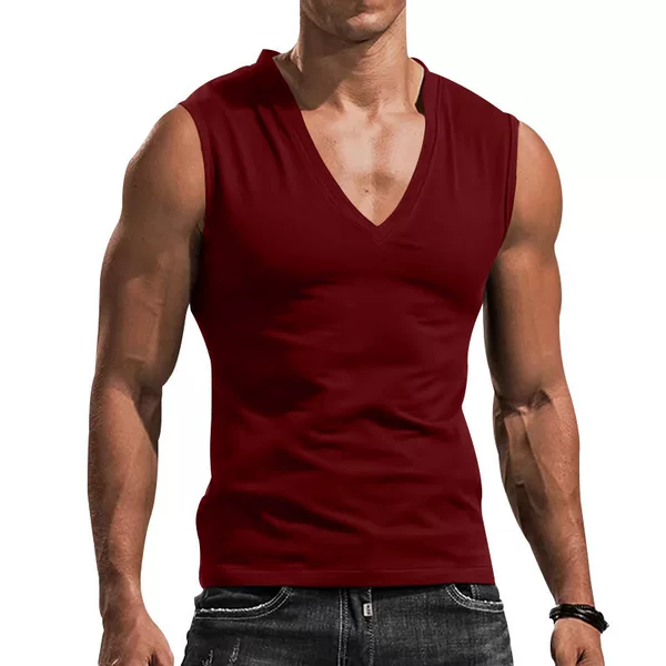 Men's Clothing 2024 Summer Trendy Solid Color Sports Vest Men's Loose Sleeveless Sports T-Shirt WN12