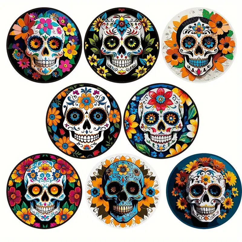 8 piezas de madera de moda fan de estilo nacional de tazas de arte resistente al calor para bebidas antideslizantes adecuadas para almohadillas de tazas de mandala