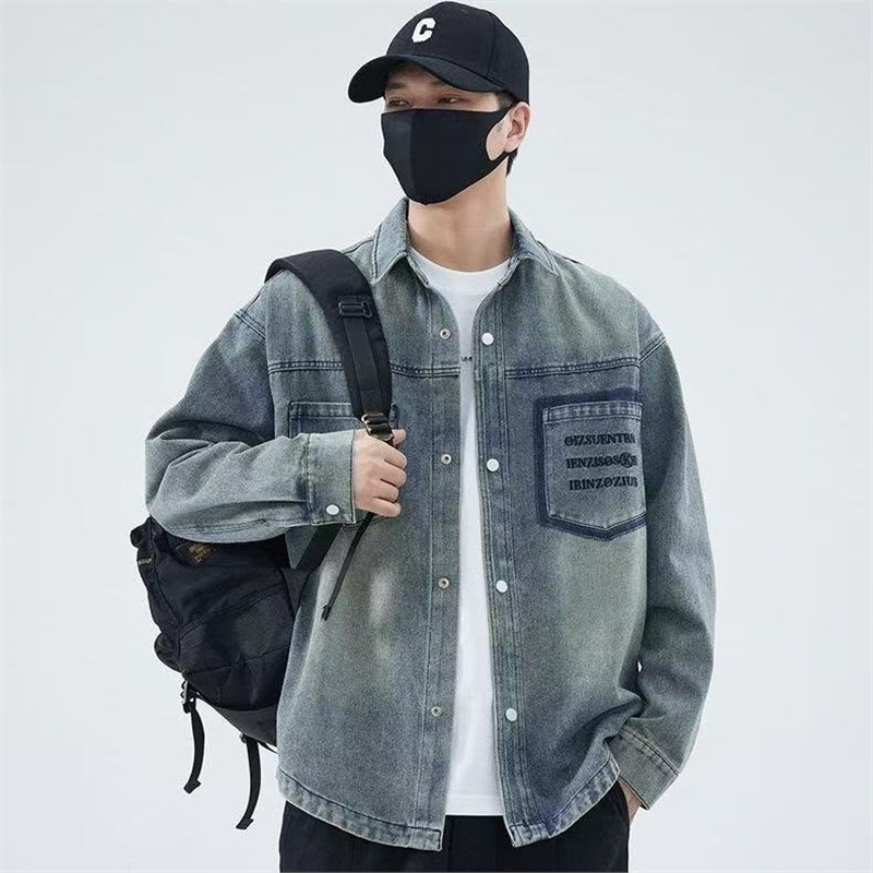 American Retro Washed Vintage Workwear Denim Shirt Men's Trendy Brand Loose Casual Jacket Men's Spring and Autumn Jacket American Retro Washed Vintage Workwear Denim Shirt Men's Trendy Brand Loose Casual Jacket Men's Spring and Autumn Jacket