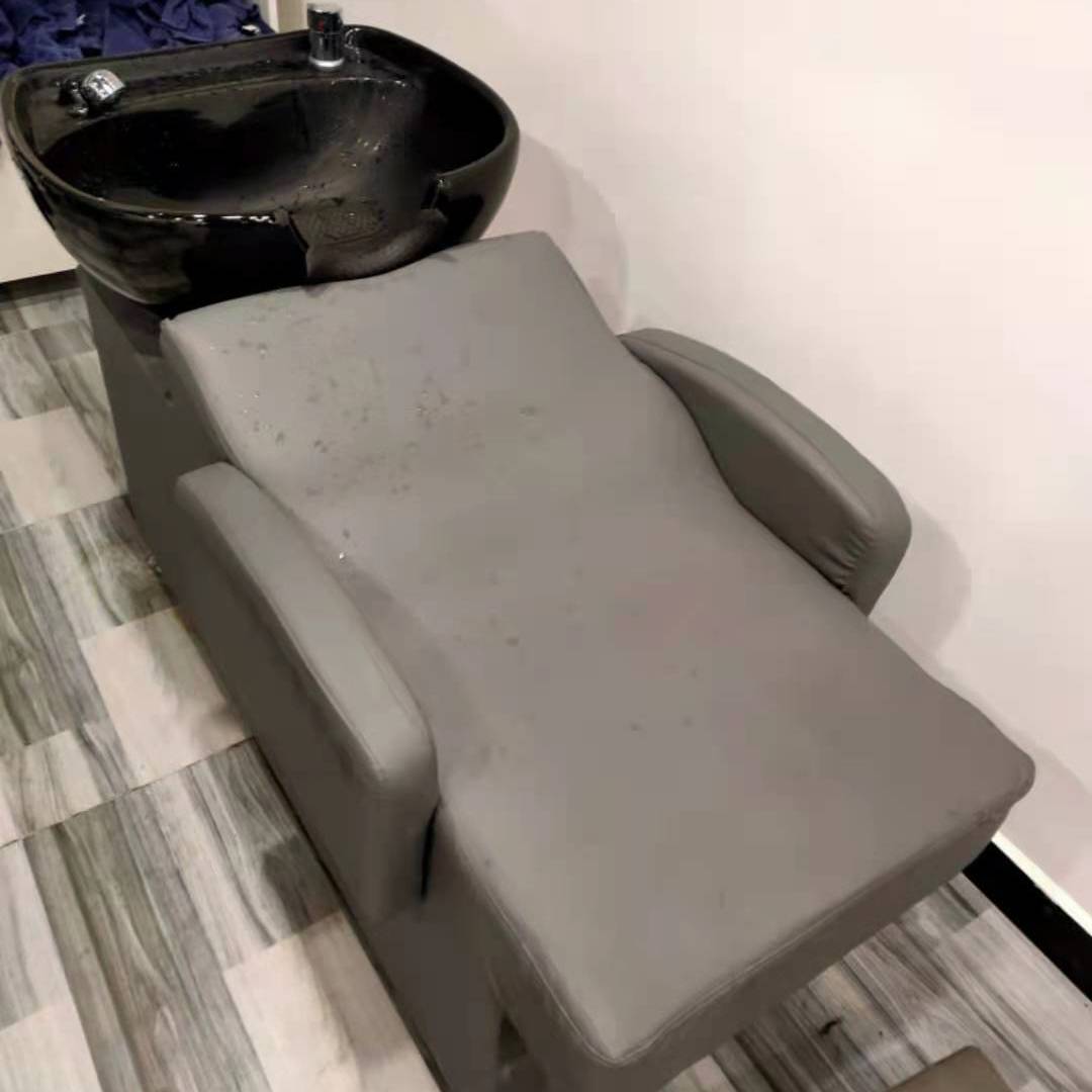 Cama de champú semi-reclinada, perforadora de estilo europeo para peluquerías