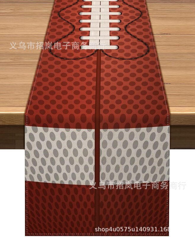 国境を越えて人気のスーパーボウル日曜日テーブル旗亜麻プリントレストランキッチン装飾断熱防熱テーブルクロス|undefined