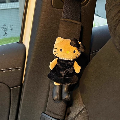Cartoon Cute Long-Legged Kitty Daughter Lady Car Seat Belt Shoulder Cover Ins Windmill Interior Accessories for Car (Seat belt shoulder pad) - long-legged-daughter-kt-ice-silk-shoulder-pads-1-pack