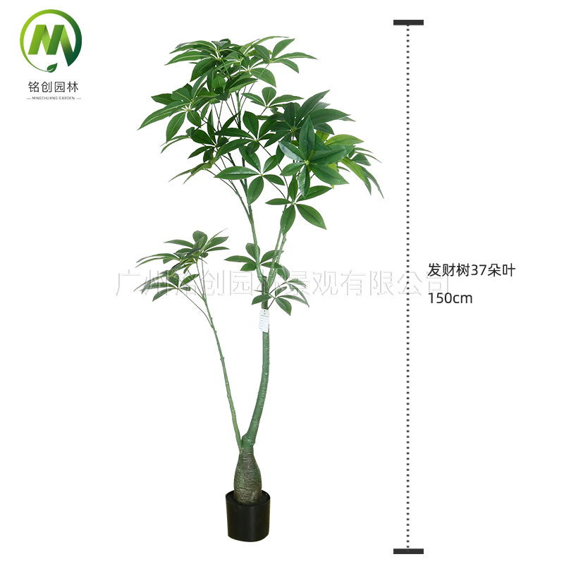 Simulación de árbol de la fortuna Simulación de plantas verdes en macetas con macetas Decoración del hogar Paisajismo Árbol de la fortuna Plantas verdes falsas Bonsai de la suerte