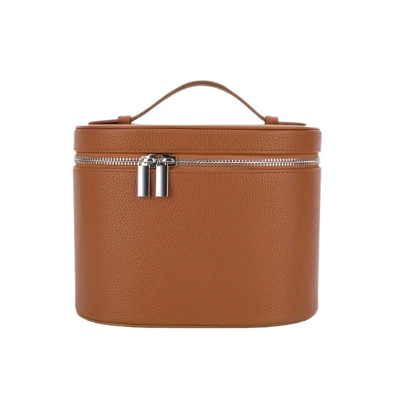 Balde de cuero pu transfronterizo bolsa de maquillaje bolsa de lavado de gran capacidad correa de mano bolsa de almacenamiento de cosméticos multicapa