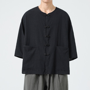 Spring 2025 new Chinese loose solid color Tang suit Chinese style shirt a generation of hair