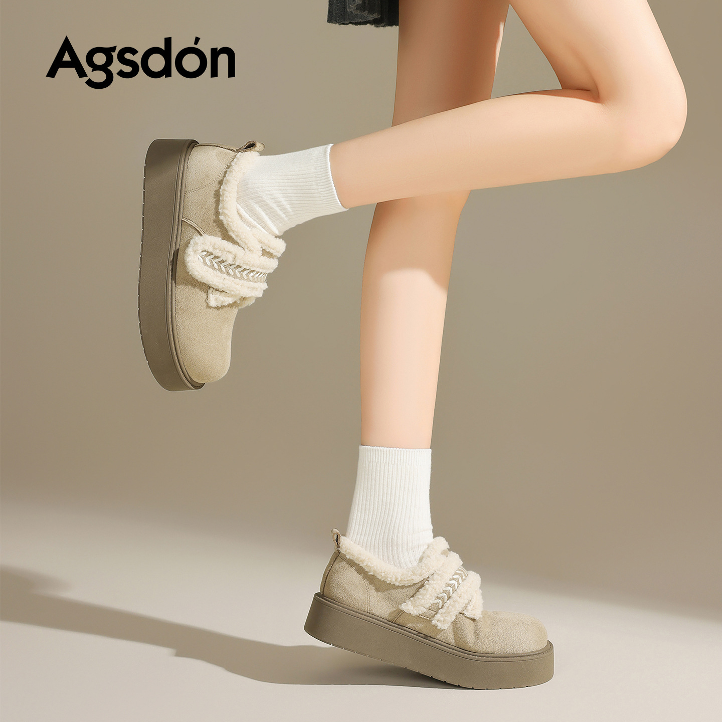 Augu Shiden todo incluido botas Birken mujeres 2025 nuevo otoño y invierno con suela gruesa de veludo zapatos de algodón de lana pequeñas botas de nieve