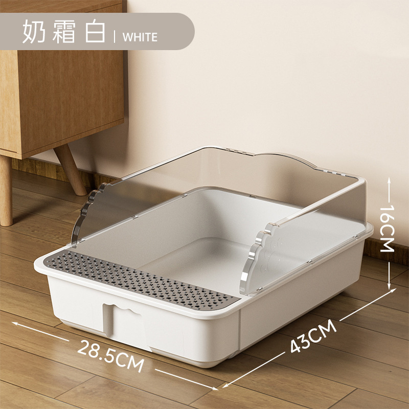 Gran caja de arena para gatos con salpicaduras exteriores semicerradas, cerca elevada, inodoro para gatos desmontable, fábrica de ollas para heces para gatos abiertas al por mayor