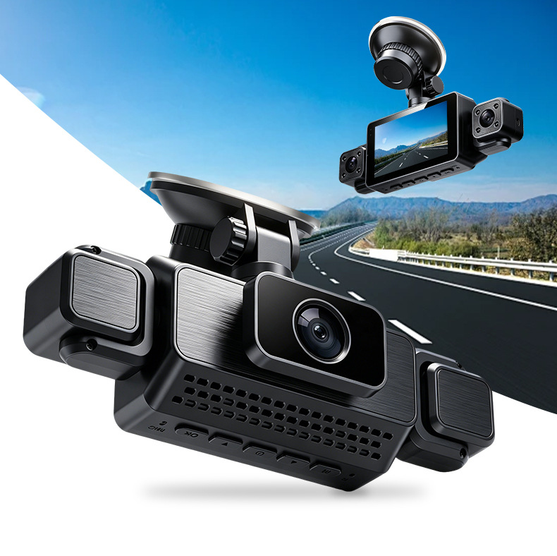 Cross-border 1080P four-lens four-record dashcam with WiFi connection, high-definition night vision, wide-angle reversing image