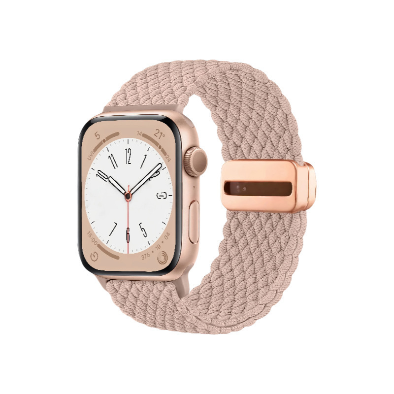 适用AppleWatch时尚四点磁吸扣尼龙编织回环苹果表带实用显质感|undefined