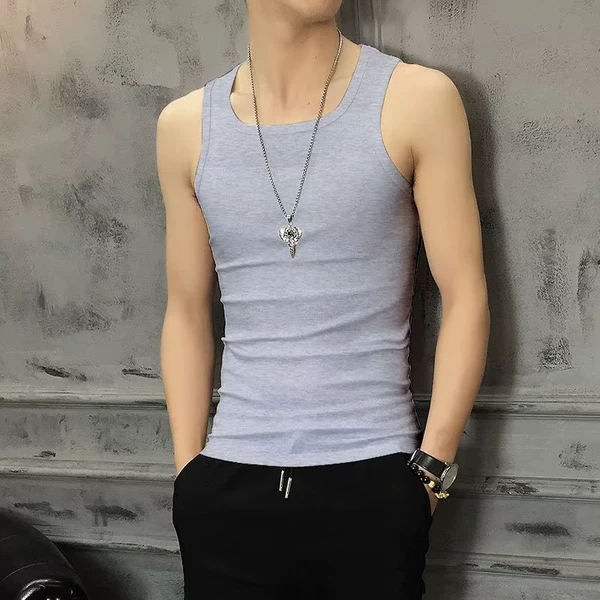 [Xiao Ni] 180g small shoulder vest light gray