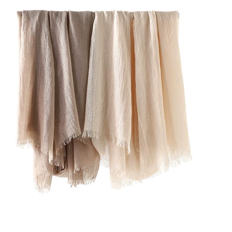 Чистый цвет хлопка и льна шарф женский литературный солнцезащитный шарф шарф