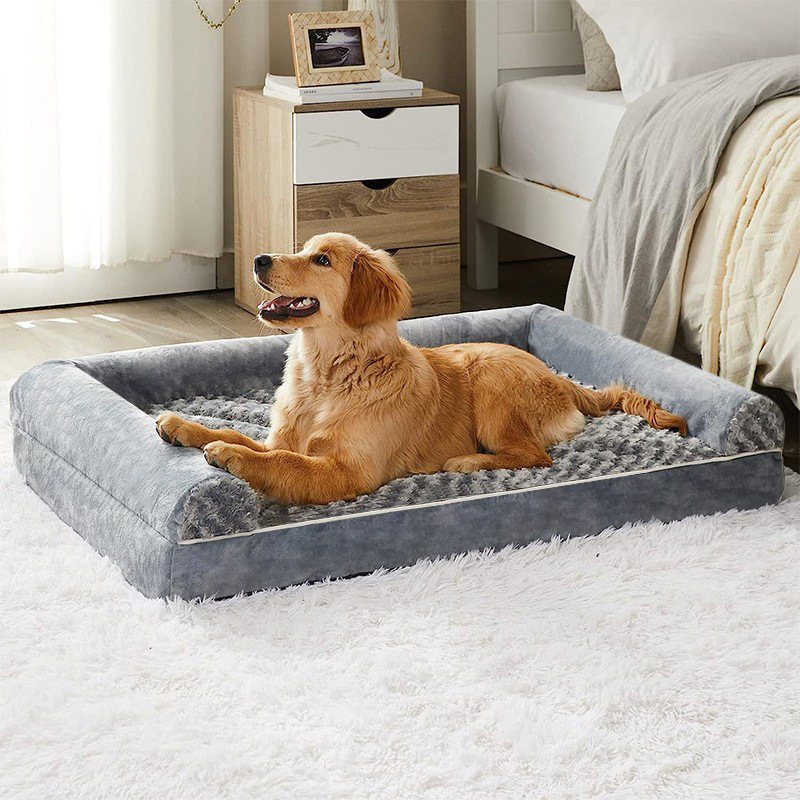 La nueva esponja se puede utilizar en cuatro estaciones, perrera cuadrada, cama para mascotas, cama para mascotas transpirable, sofá cálido de invierno fresco en verano