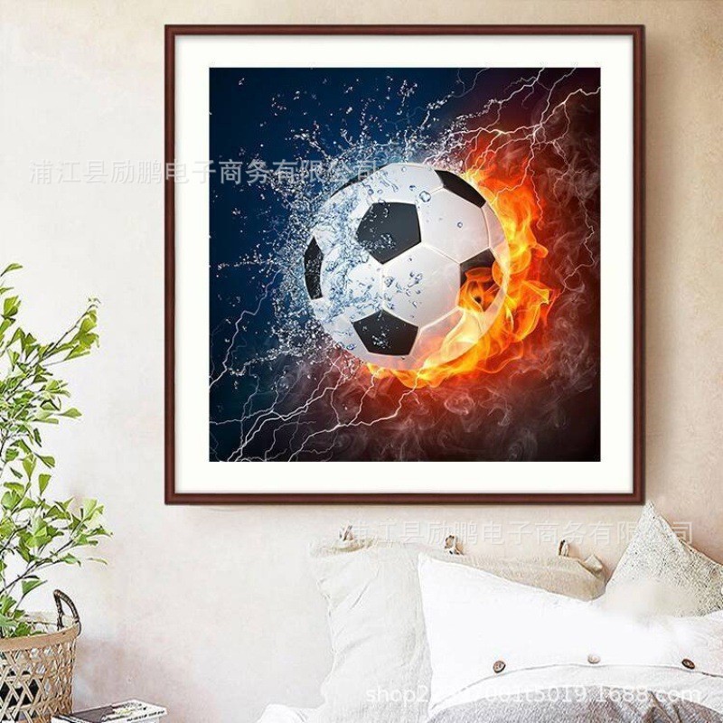 新型diy満ドリルサッカーバスケットボール5dダイヤモンド画家庭装飾画点ドリル十字刺繍工場|undefined