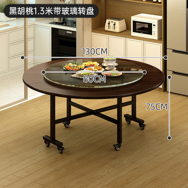折りたたみダイニングテーブル、家庭用ターンテーブル、大型丸テーブル、取り外し可能、設置不要、丸型シンプルダイニングテーブル、レストランケータリング、商業用|undefined