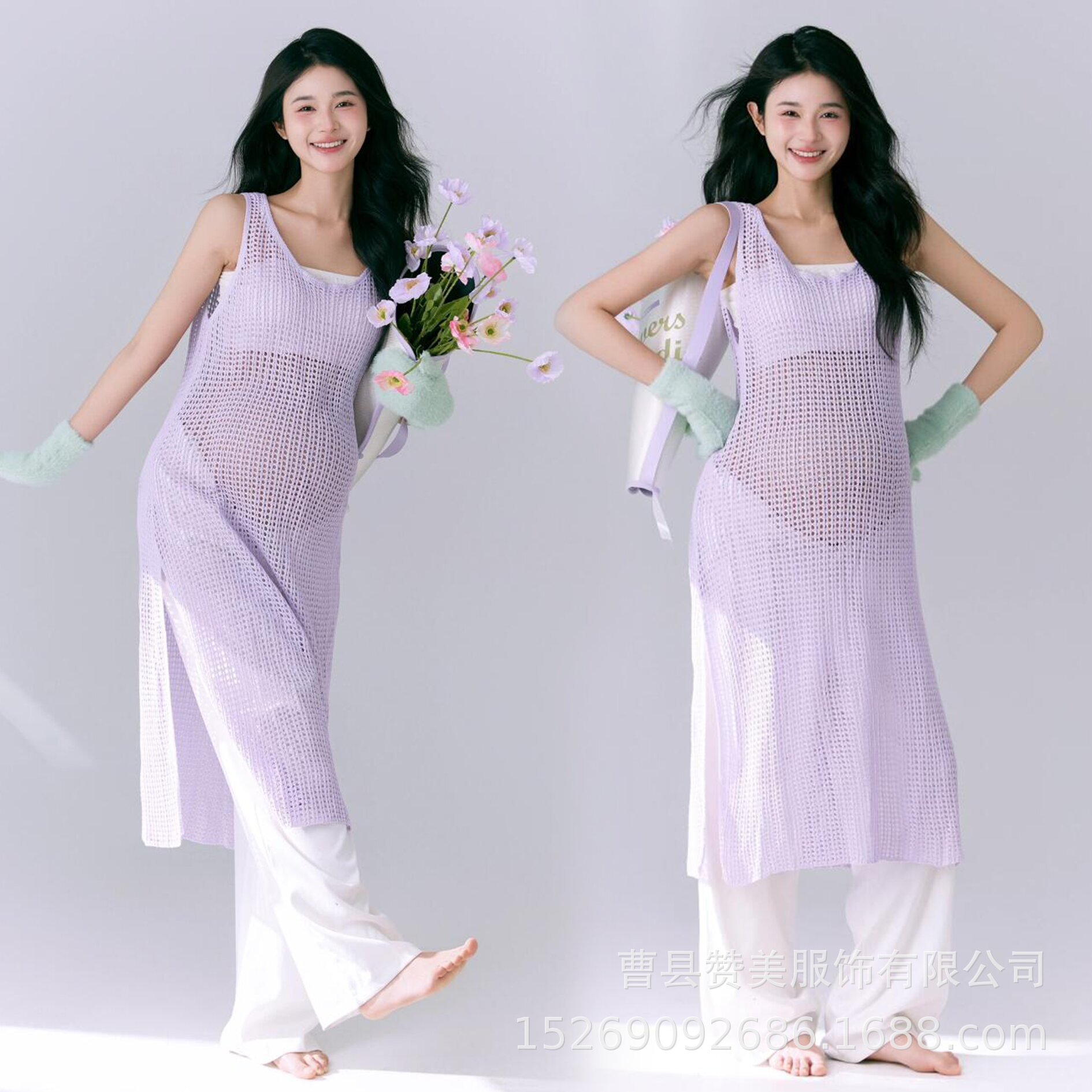 影楼の新型の早春の小清新な妊婦は服を撮影します。