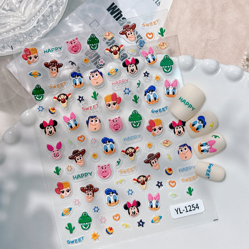 Cartoon 5D Cute Mickey Mouse Nail Art Sticker Donald Duck Mickey DIY Handbook Mobile Phone Case Ccd Sticker Yl Model