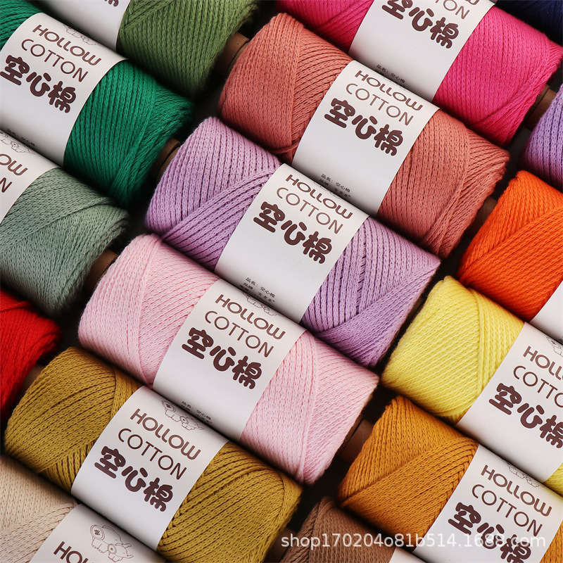 Fugui elephant hollow cotton thread 2mm round yarn Japanese cotton and linen diy woven round rope crocheted bag factory outlet