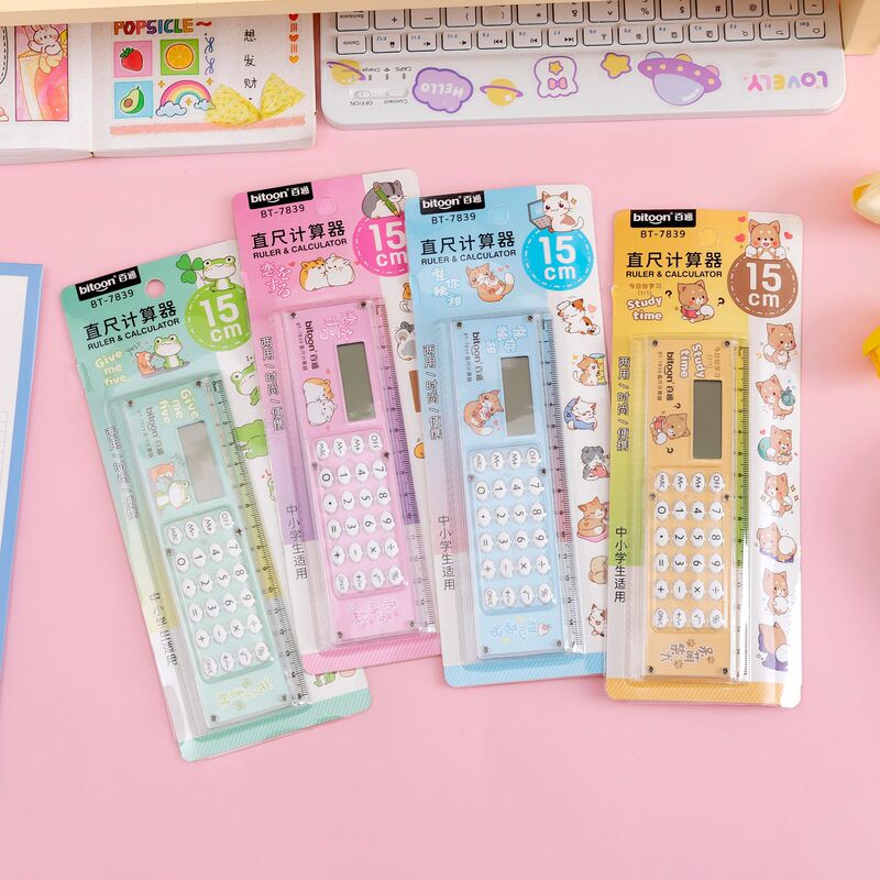 クロスボーダー百通 7839 直線定規電卓学生補助学習コンピュータ小型かわいいクリエイティブ文具賞品|undefined