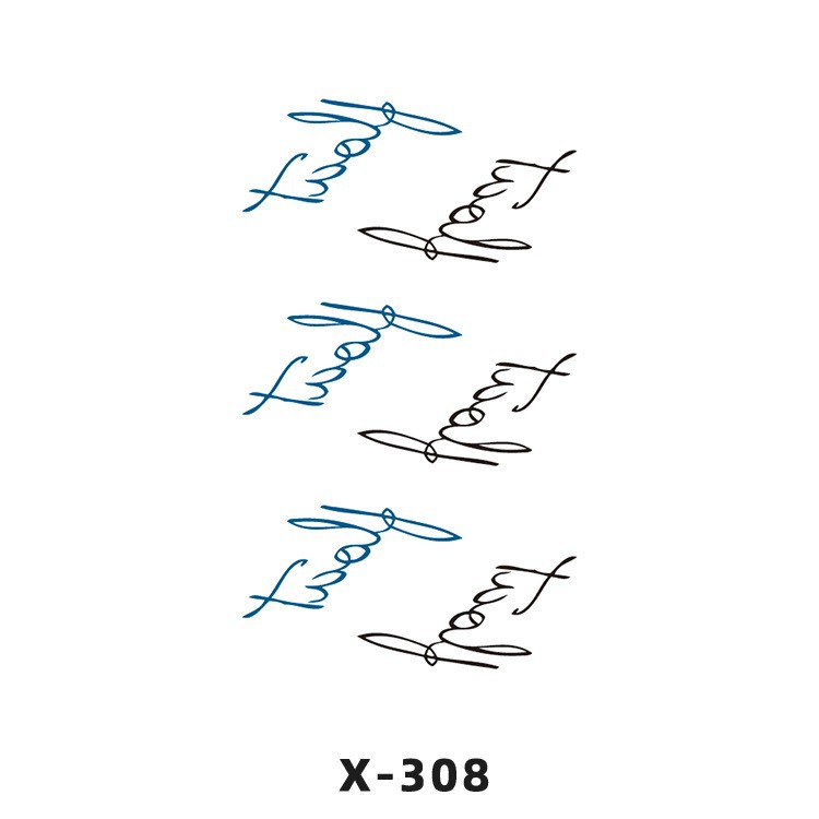 Arco de flor pequeña pegatinas de tatuaje fresco 3D dibujos animados transfronterizo Henna rosa impermeable texto en inglés pegatinas de tatuaje