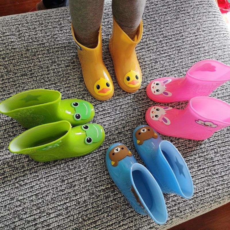 Spring and Summer Kidsren's Rain Boots, Boys' Baby Rain Boots, Girls' Lightweight Non-Slip Warm Kidsren's Water Shoes, Rubber Shoes and Overshoes