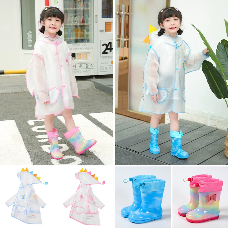 Костюм для погони за звездами, из двух частей, в наличии, непромокаемая эластичная детская непромокаемая обувь, сапоги, резиновая обувь, детский плащ, пончо, поколение волос