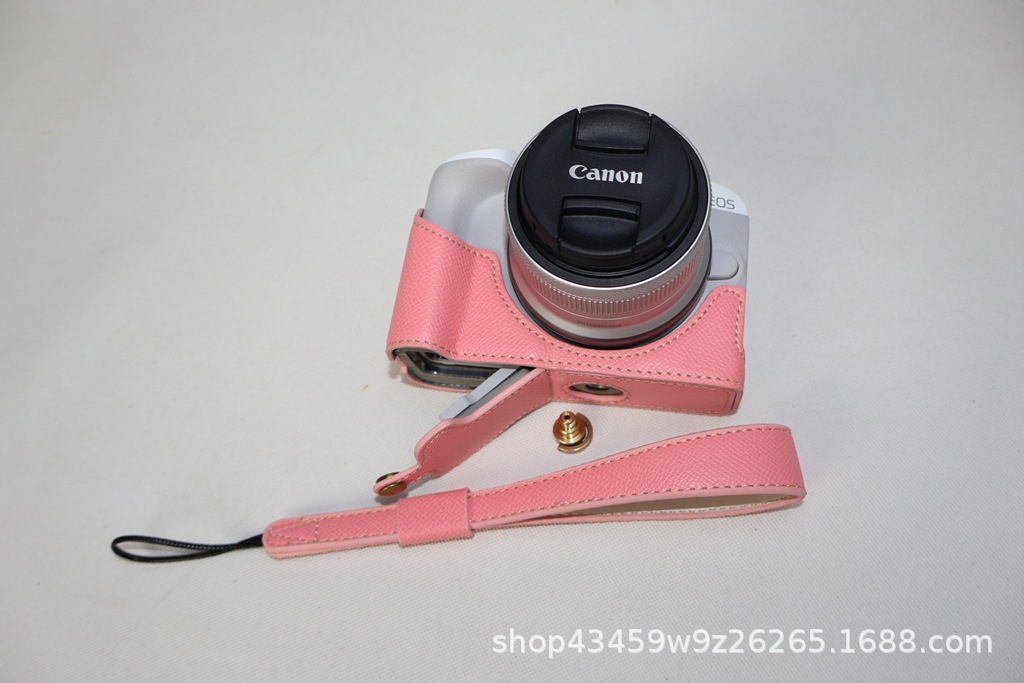 (2개) 캐논 EOSR50 카메라 케이스 가죽 | 오일 같은 가죽 베이스 하프 세트 | 어깨 가방