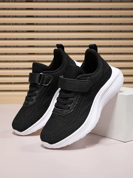 Cool adhesive children's shoes, children's sports shoes, breathable mesh running shoes, lightweight shock-absorbing white shoes, youth student shoes