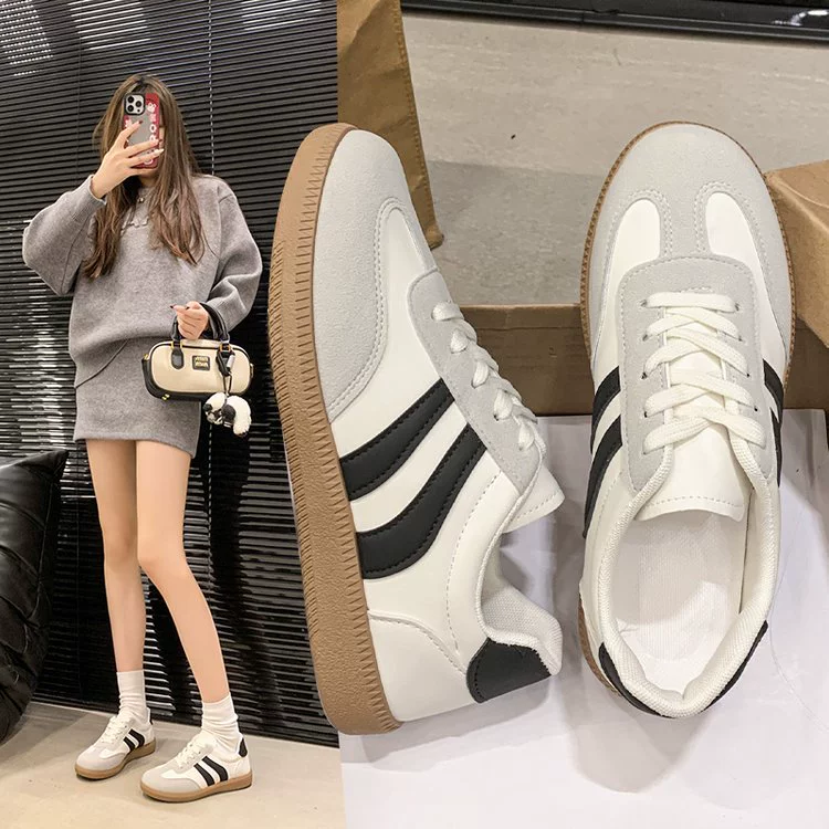 2025 Весна и Осень Новая спортивная обувь Женская обувь Корейская версия кроссовки Повседневная обувь Студенческая немецкая обувь Маленькая белая обувь
