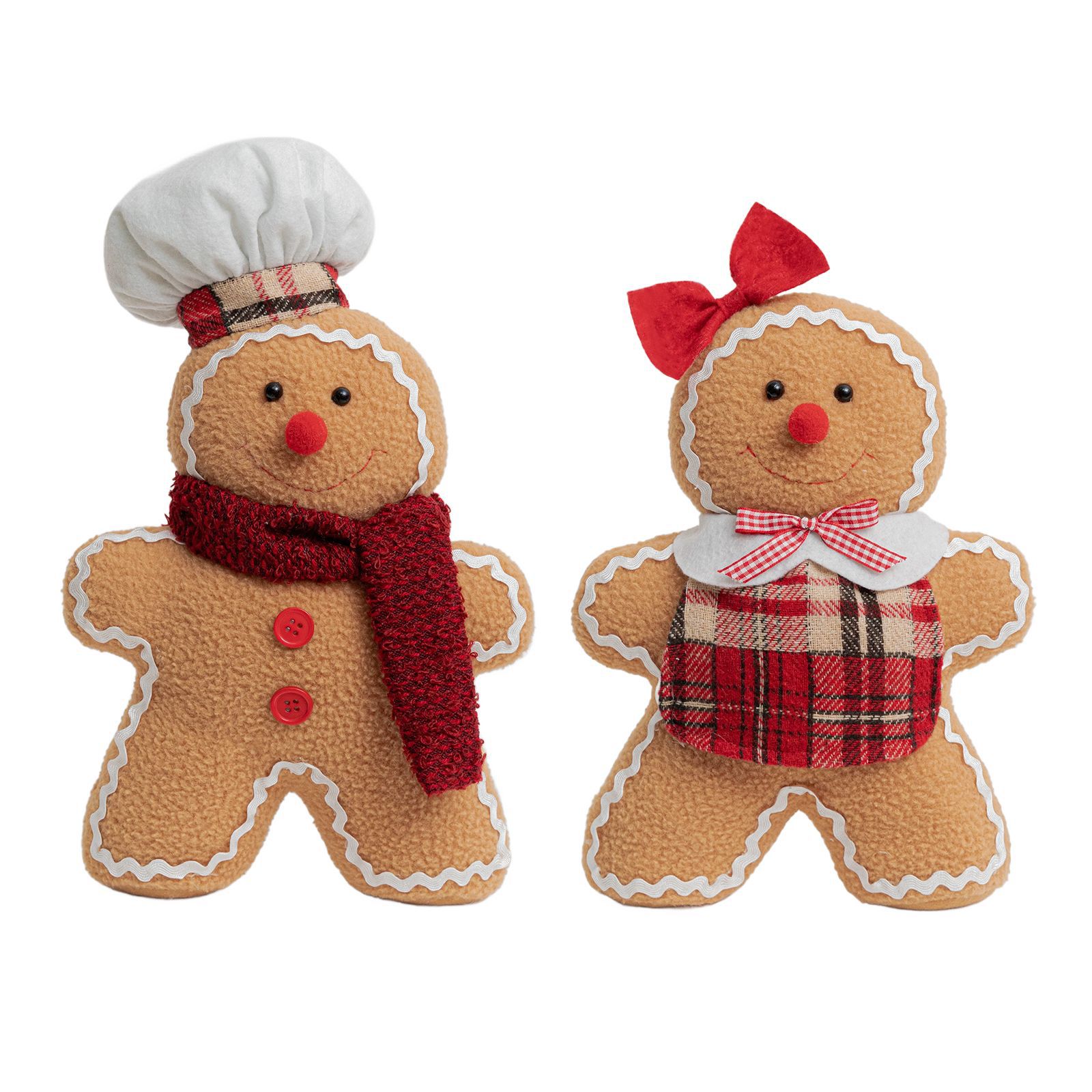 Muñeco de jengibre navideño decorativo, con bufanda, ideal para fiestas y adornos de Navidad