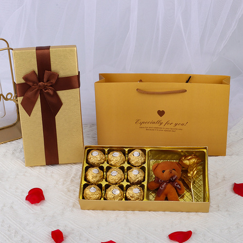 Empty Valentine's Day gift box, 18-piece chocolate packaging box, hard box wholesale, fold-free model, Queen's Day gift box