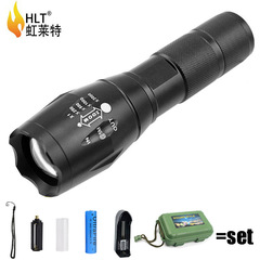 a100 hand held LED strong light T6 camping rechargeable flashlight telescopic zoom L2 high power outdoor camping flashlight