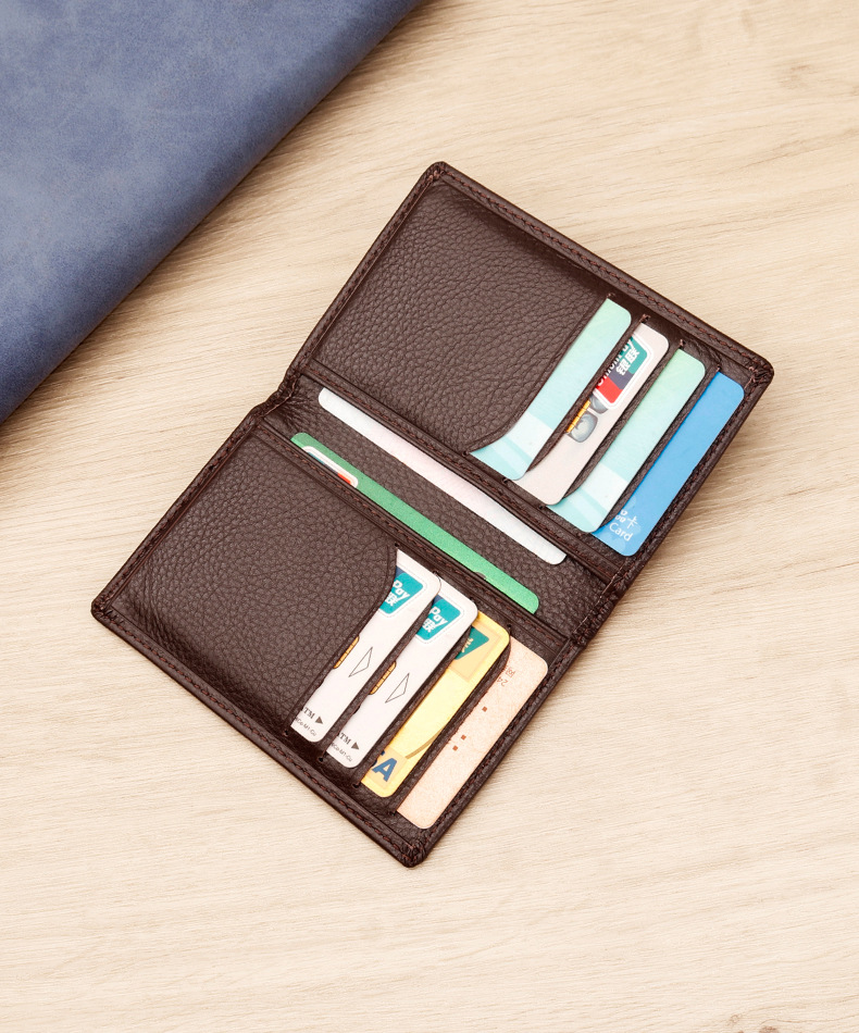 Leather Cowhide Card Holder for Men Women Urban Minimalist Stylish Black Brown