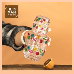 ✅European-style vintage embossed pattern cold water bottle hand-painted single pot bedside cold water bottle one-person drinking wine pot cup set